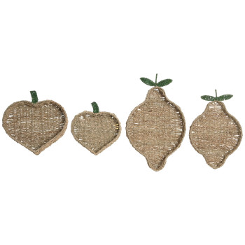 Puošmena Home ESPRIT Žalia Natūralus Tropinis 33 X 32 X 8 CM (2 vnt.),,,