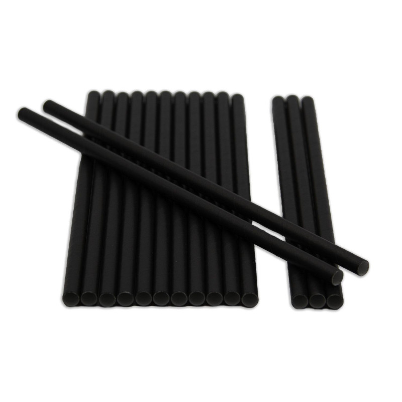 Paper drinking straws black D0.8 h-24cm 250pcs