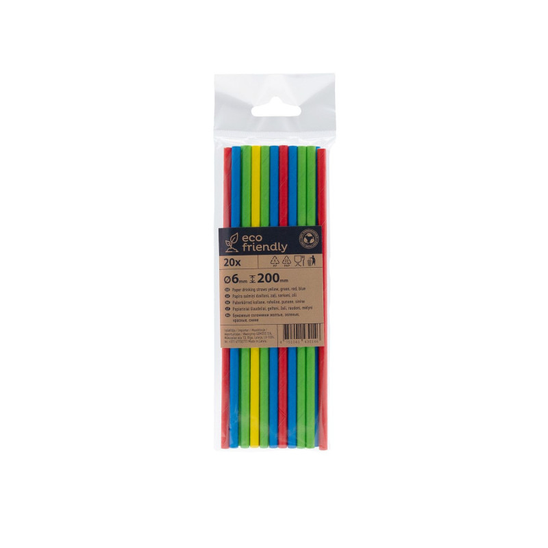 Salmiņi papīra ø6mm h-20cm 20gb krāsaini MIX