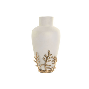 Vaza Home ESPRIT Balta Auksinis Aliuminis Šiuolaikiškas 16 x 16 x 31 cm,,,