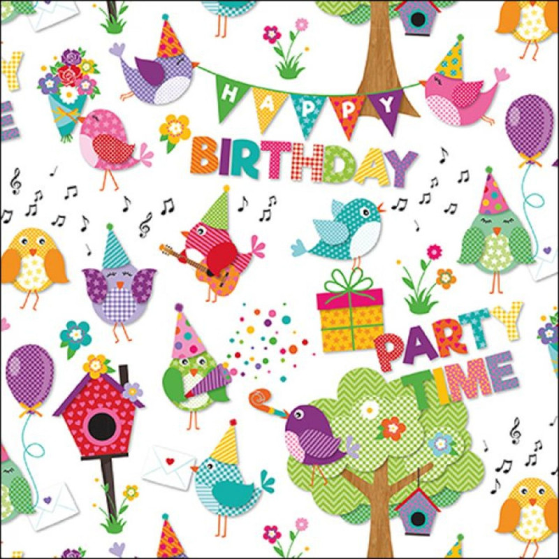 Napkin 33 Party Time White FSC Mix