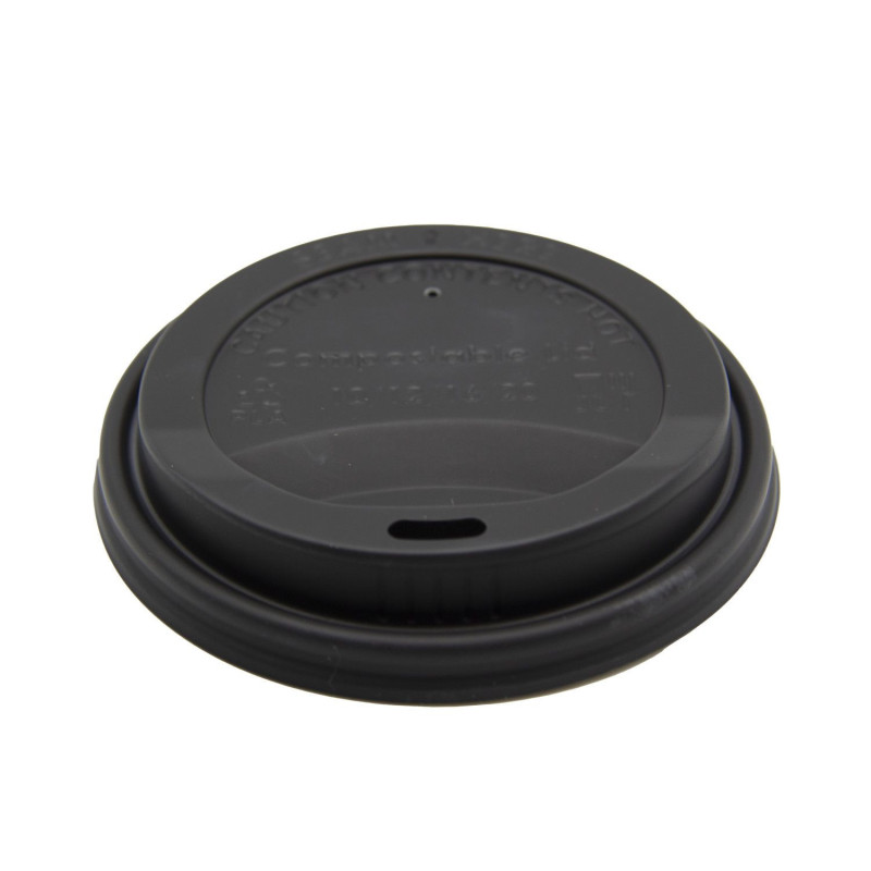 Lids PLA for paper cups D90mm black 50 pcs