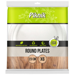 Plates BIO white 23cm 6pcs