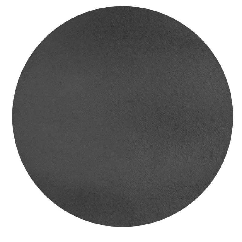 Placemat round TOGO - Leather look imitation - 38cm, black