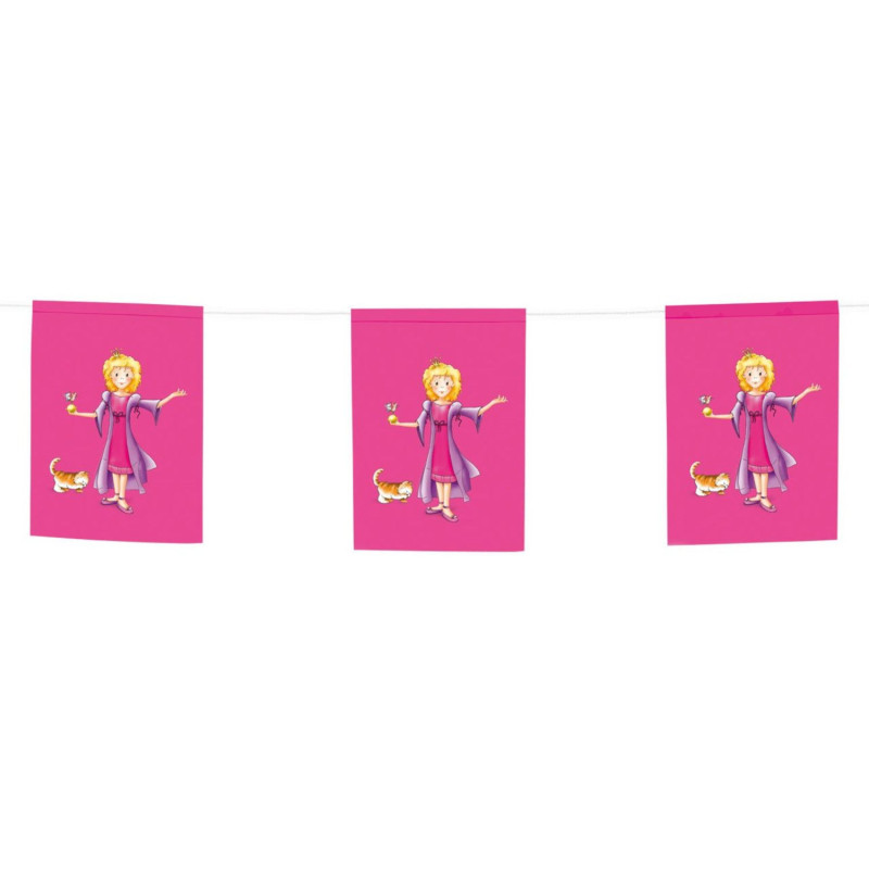 Paper Flag Banner "Princess Ninanu", L 400 cm, pink