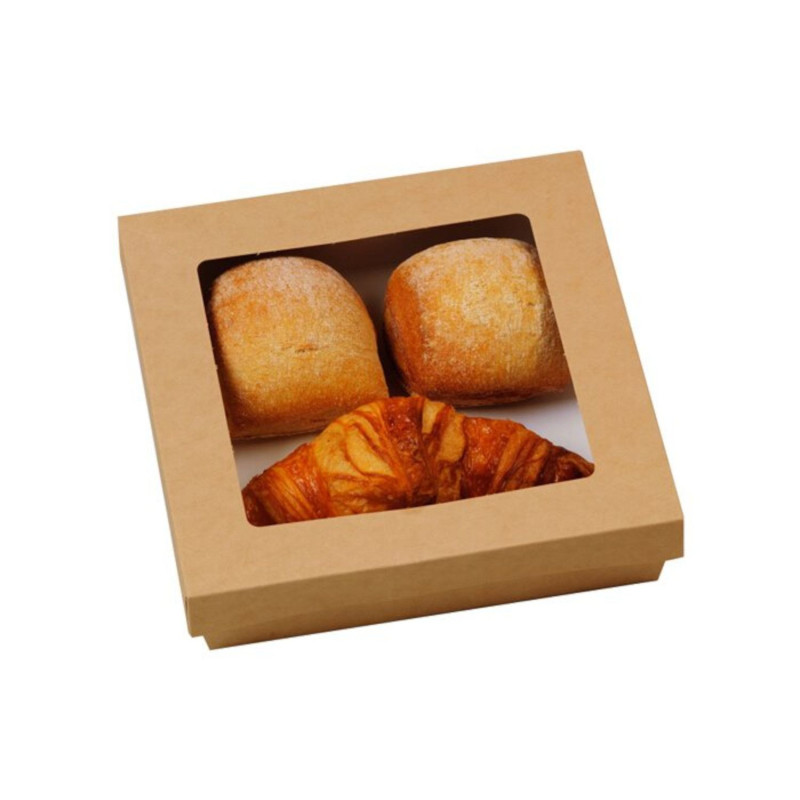 Fiber meal box with lid 180x180x40mm 50pcs