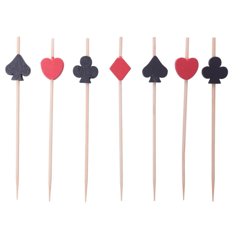 Dekoratiivpulgad SKAT 9cm mustad, punased 100tk