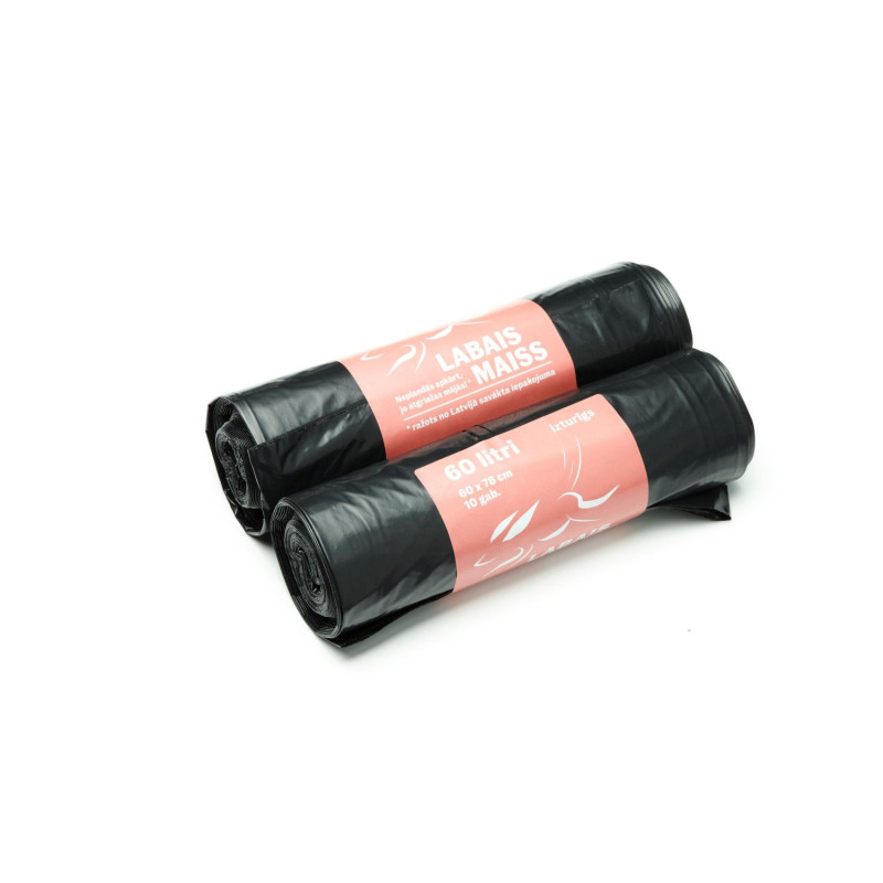 Garbage bags 60l 10pcs 60x78cm (33 microns)