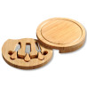 Cheese board D 23cm bamboo with 3 cheese knifes
