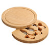 Cheese board D 23cm bamboo with 3 cheese knifes