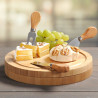 Cheese board D 23cm bamboo with 3 cheese knifes