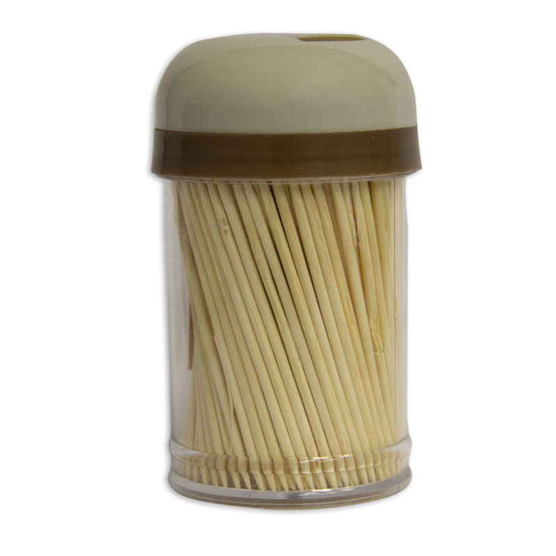 Wooden toothpicks in a plastic holder 6.5cm 250pcs