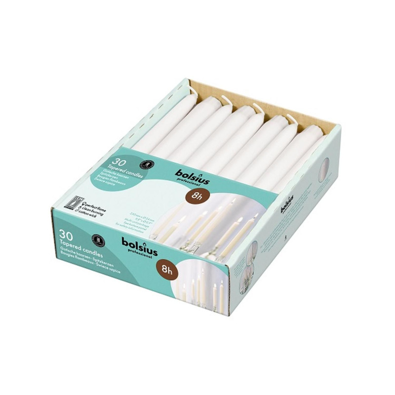 Sveces h-25cm 30gb konusveida baltas 8h