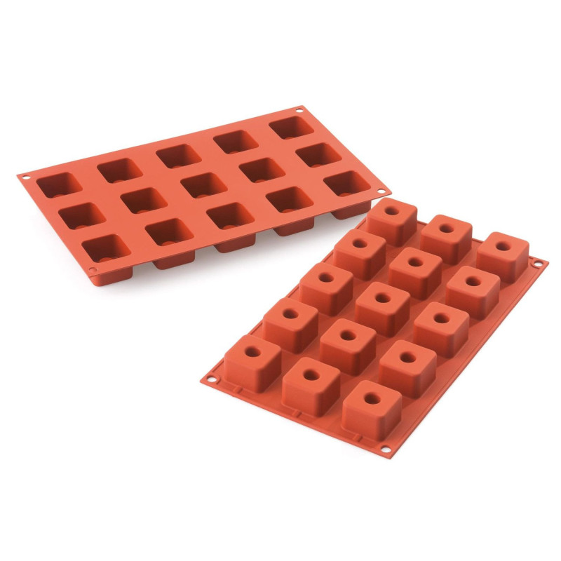 SF175 - TERRACOTTA SILICONE MOULD N.15 SQUARE DÉLICE 35X35 H 25 MM BULK