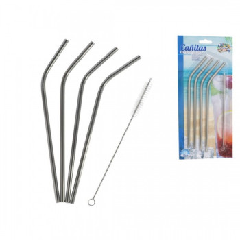 Šiaudeliai met. 20cm 4vnt lenkti ar šepetėliu