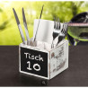 Cutlery box with chalkboard, plywood 12x10x12cm