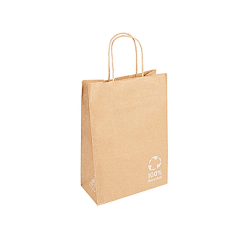 Paberkott 100% taaskasutatud materjalist 26x14x32cm sangadega, pruun [250]