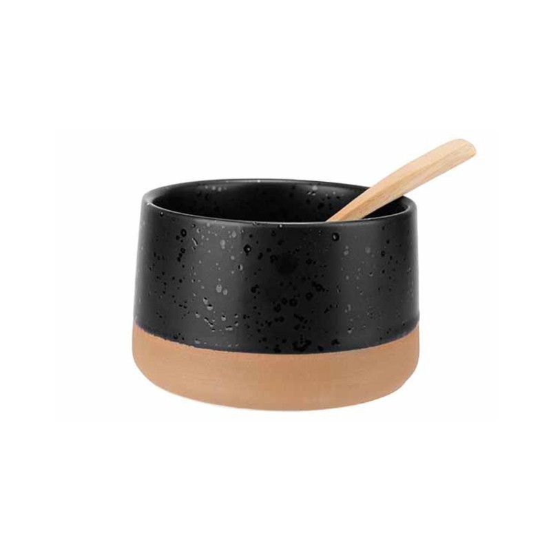 Bļoda DELA ar koka karoti ø9.5cm h-5.5cm