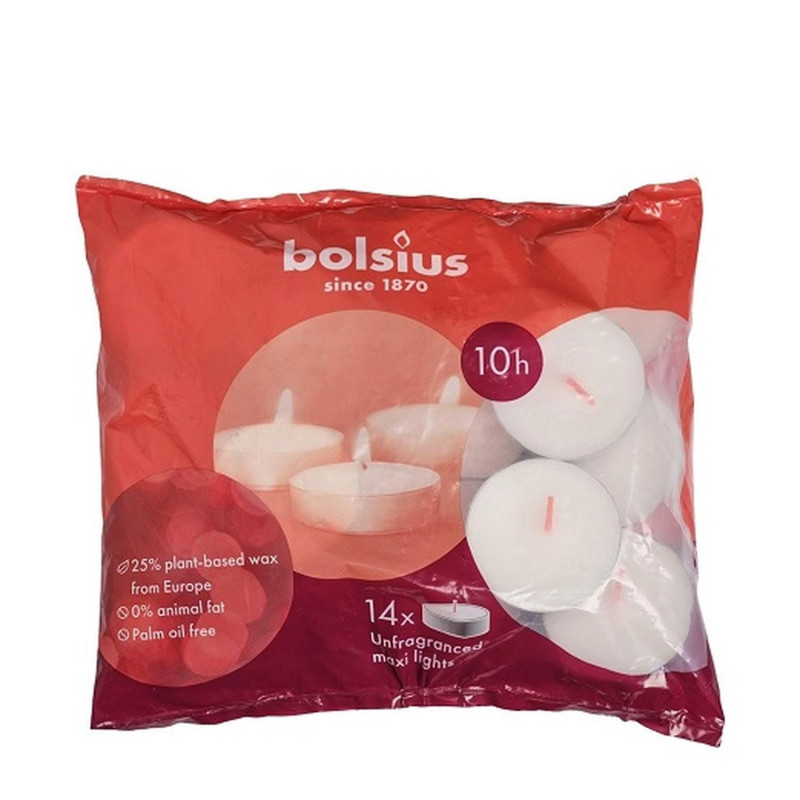 Tealight 14pcs D6cm white 10h
