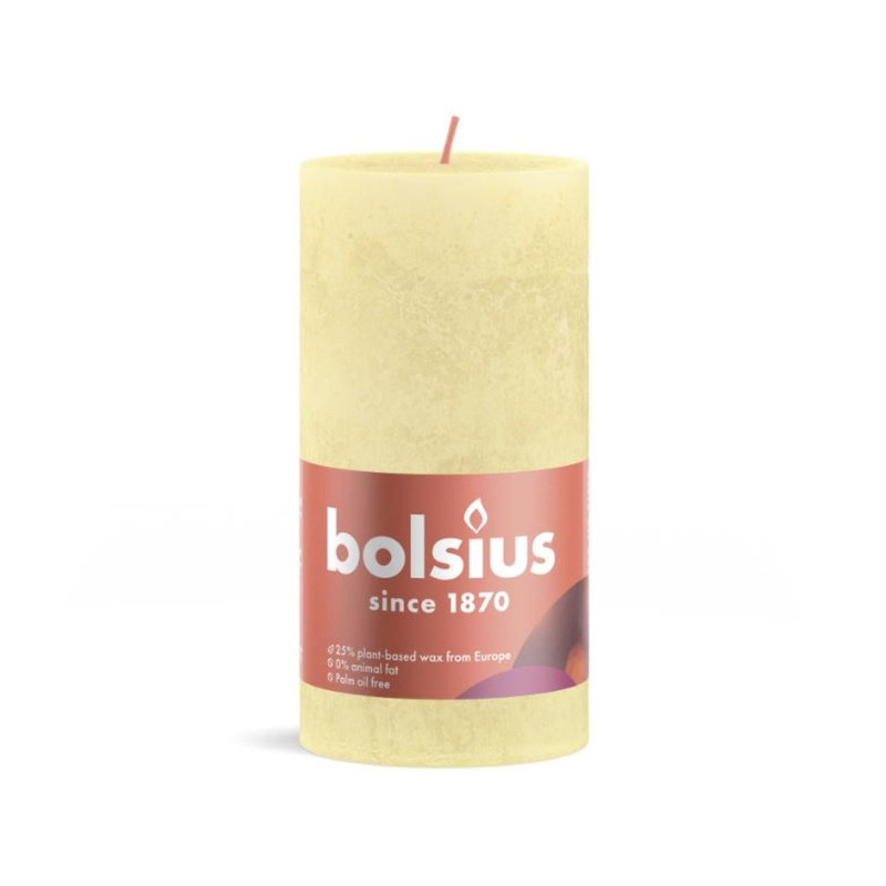 Pillar Candle h-13cm, D6.8cm Butter Yellow [4]