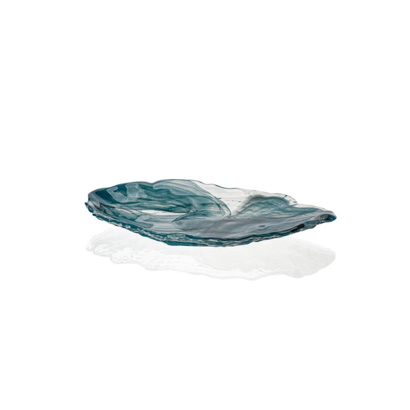 Bowl MABEL 30x22cm glass alabaster white/green