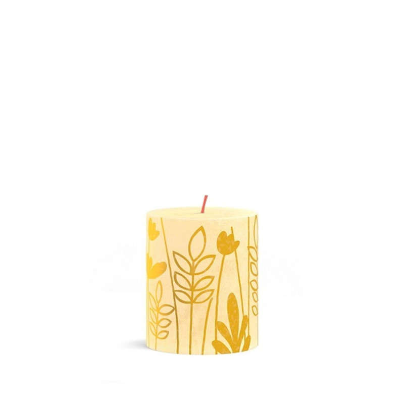 Pillar candle h-8cm, D6.8cm Butter Yellow