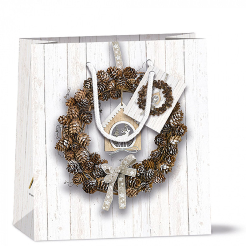 Giftbag Pine Cone Wreath
