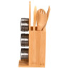 Bambusest alus 3 vürtsipurgile koos köögitarvikutega 8x13 h-31.5cm