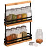 Spice shelf with 10 empty glasses 23x5.5cm h-32cm 10x100ml