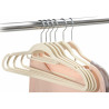 6 Coat hangers plastic anti-slip flocking 45.5cm 6pcs beige