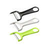 Vegetable peeling knife 14cm plastic black/white/green, horizontal blade