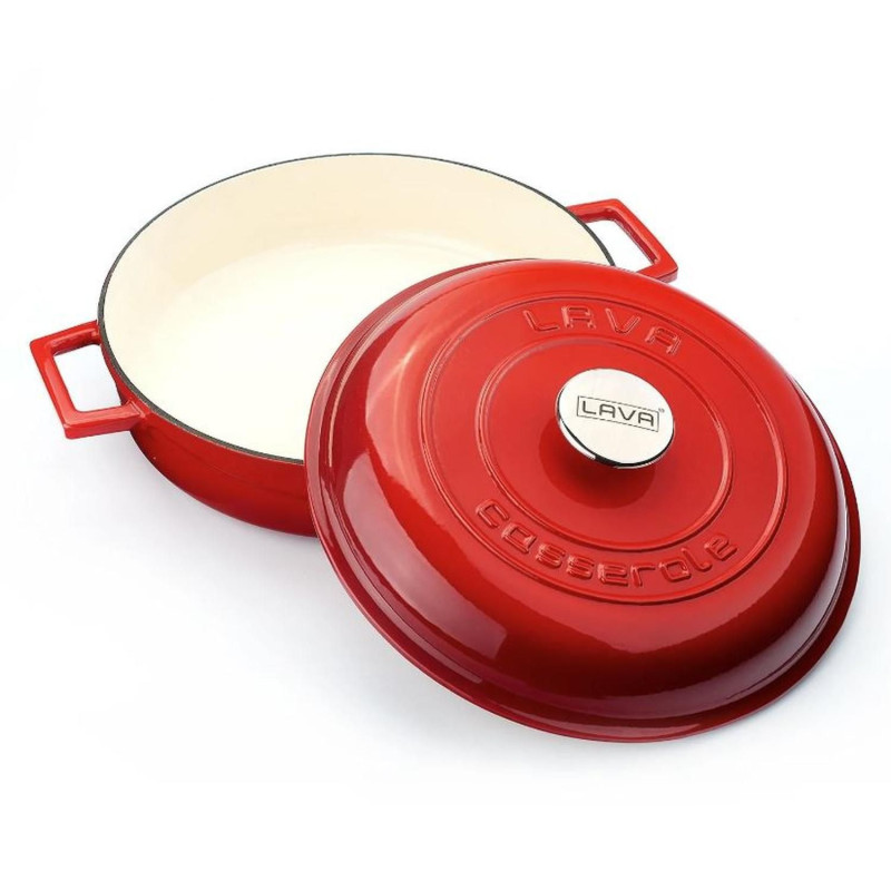 Malmpott LAVA MULTI ø24cm 2.47L punane/kreemjas (glasuuriga) induktsioonpliidile