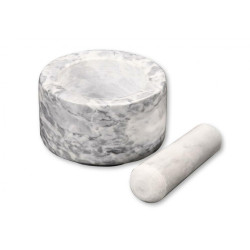 Mortar with mallet,white...