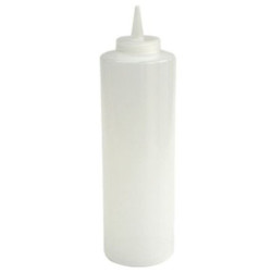Sauce bottle, white/transp...