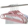 6 Coat hangers plastic anti-slip flocking 45.5cm 6pcs pink