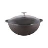 Casserole cast iron LAVA DEEP D30cm 6.20L black matte induction with glass lid