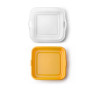 Food/Sandwich storage container 14.5x14.5 h-3.6cm yellow