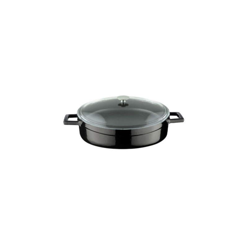 Casserole cast iron LAVA MULTI D28cm 3.51L black induction with glass lid