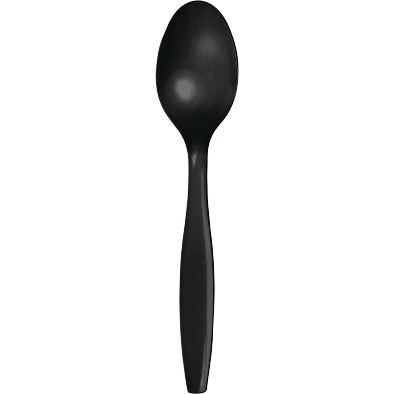 Spoons plastic reusable, BLACK18cm 50pcs GASTROFUL [20]