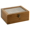 Tea box with 6 inner-boxes brown 21.7×16cm h-9cm