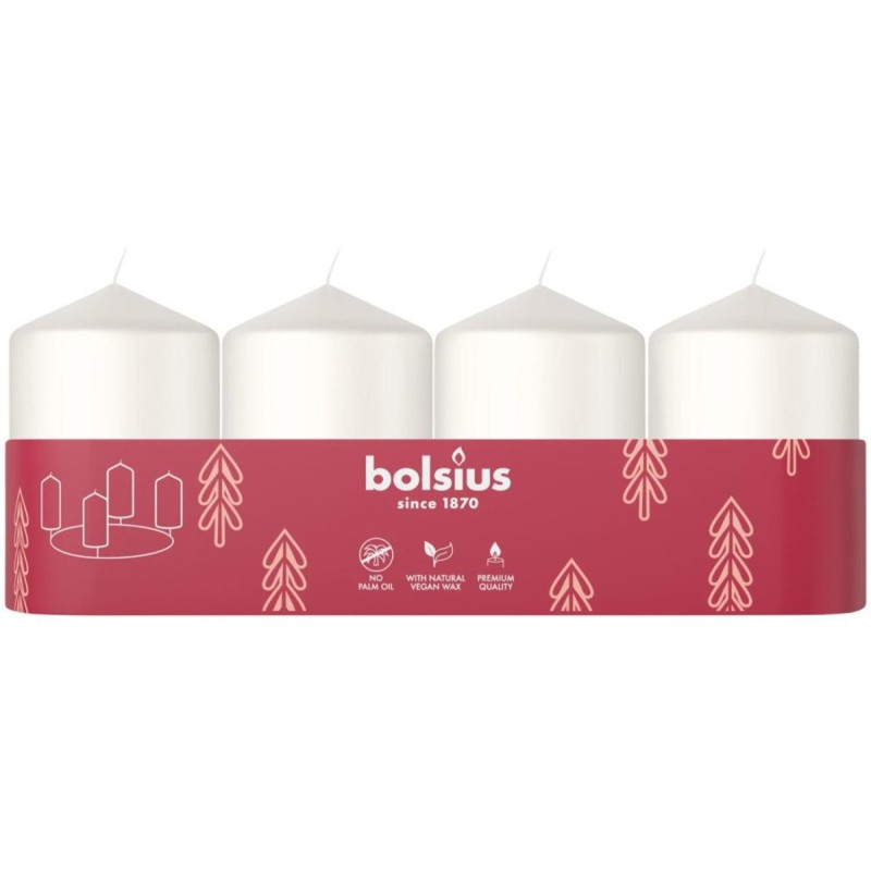 Svece - cilindrs ø4 h-6cm 4gb baltas