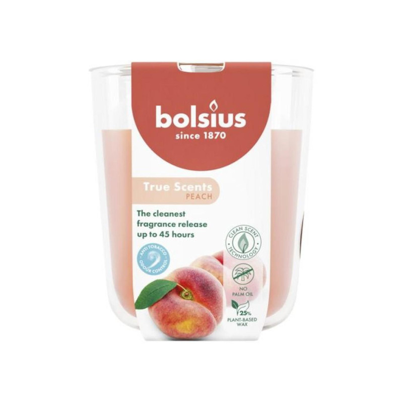 Scented Candle in a glass 97/85 mm TRUE SCENTS PEACH