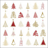 Napkin 33 20pcs CHRISTMAS TREE DOODLES RED