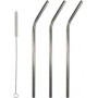 METAL  STRAWS SET.3PC..21CM, SUDRABA KRĀSĀ, NER.TĒR., Partner