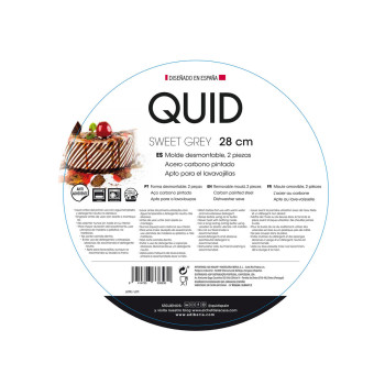 lahtikäiv tordivorm Quid Sweet Grey Must Metall 28 x 6,8 cm