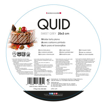 Koogivorm Quid Sweet Grey Must Metall 25 x 3 cm