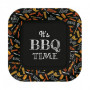BBQ PARTY BLACK KVADRĀTV. БУМАГА  ТАРЕЛКИ  23X23CM 10GB, 0.175KG/IEP, Paw Decor Collection