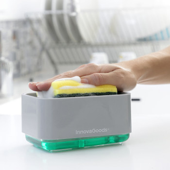 Virtuvės kriauklei skirtas muilo dozatorius „2 viename“ Pushoap InnovaGoods