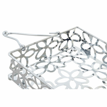 Salvešu Turētājs DKD Home Decor Margarita Sudrabains Metāls Plastmasa 18 x 19 x 6 cm