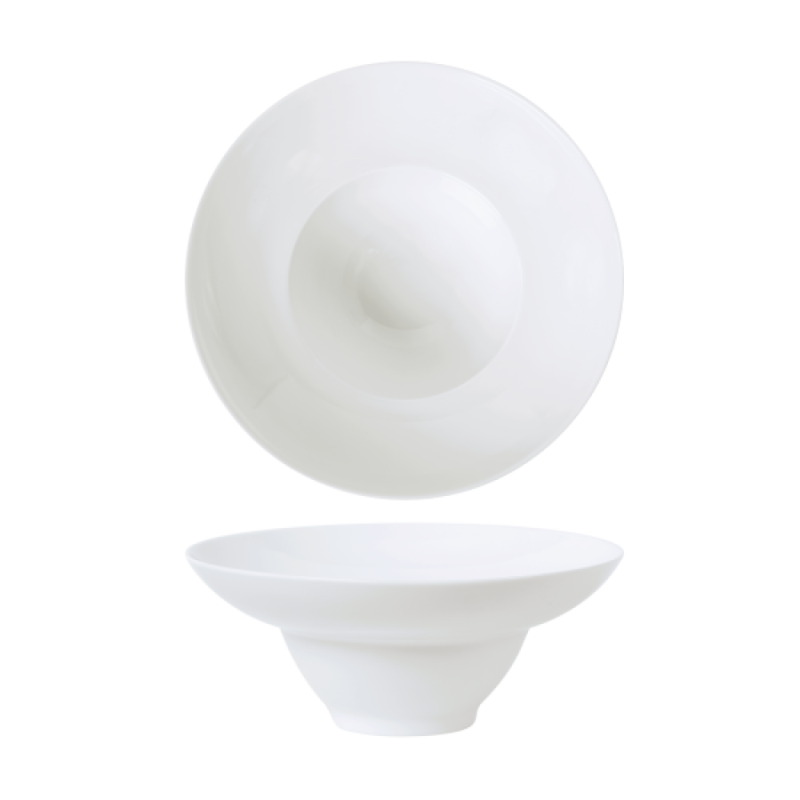 FINE PLUS DZIĻAIS ŠĶĪVIS AR MALU 24CM, BALTS, PORCELĀNS, Leela Baralee